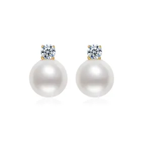 18K Gold Hanadama Akoya Pearl Earrings KE00108