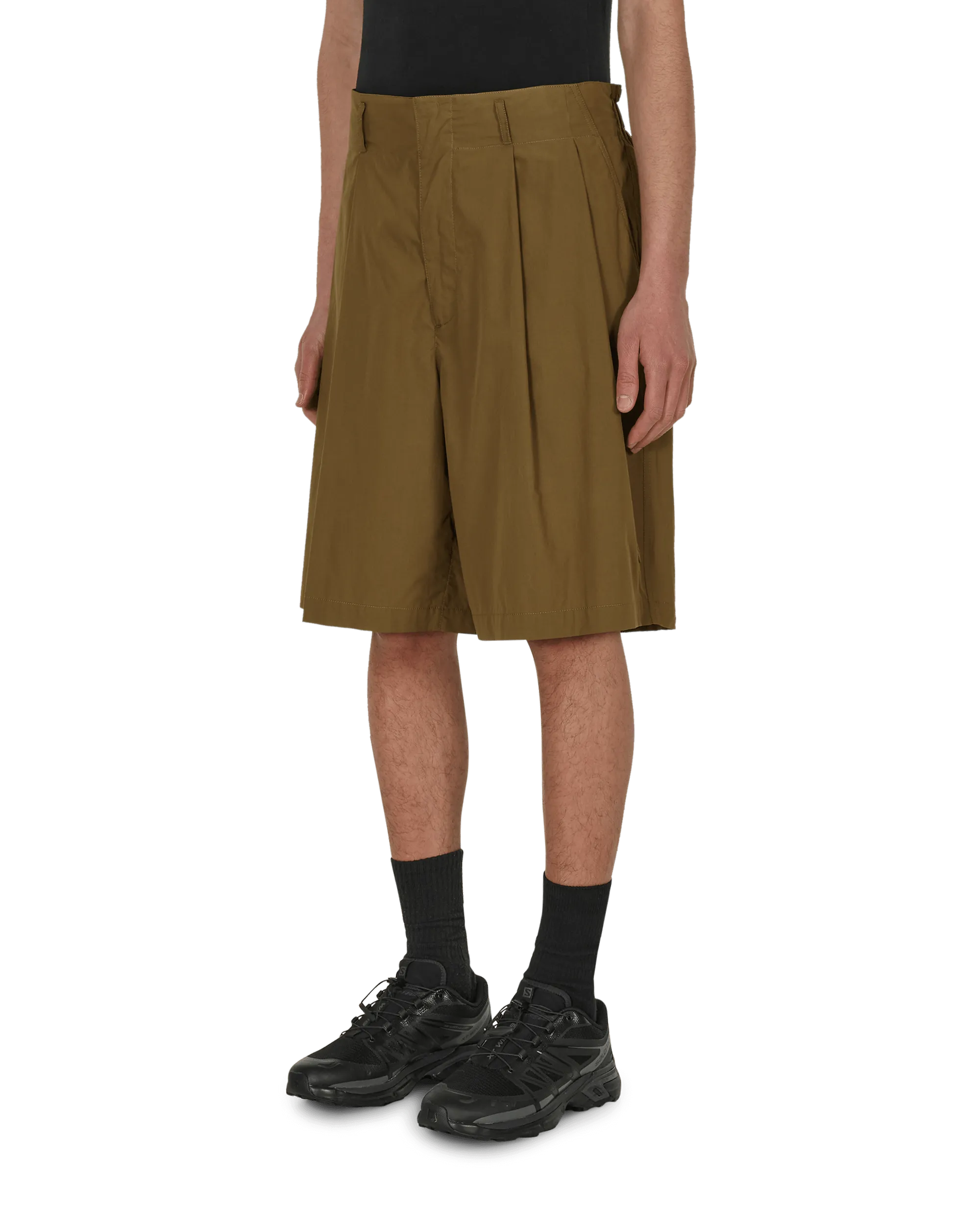 2 Moncler 1952 Cotton Poplin Shorts Green