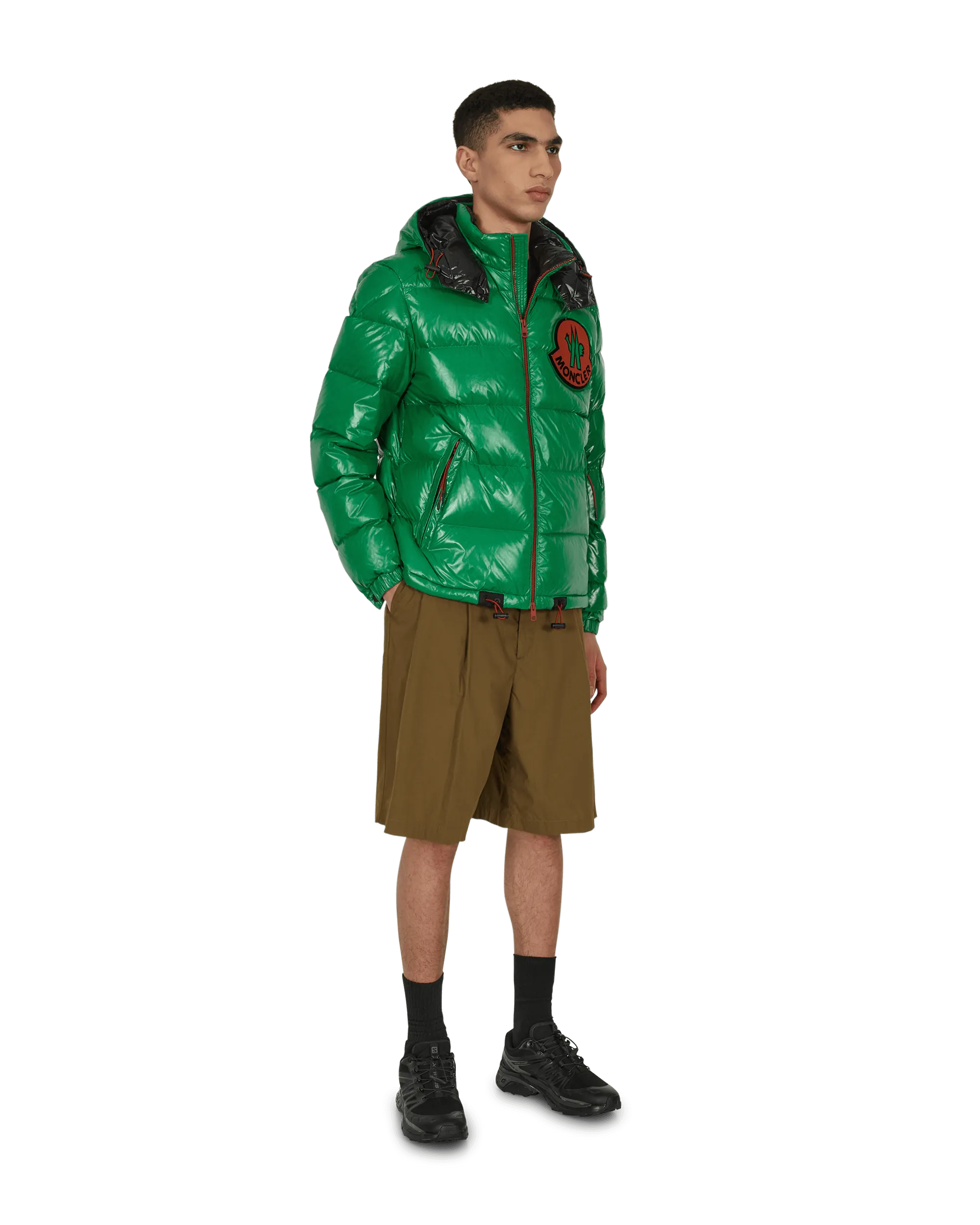 2 Moncler 1952 Cotton Poplin Shorts Green