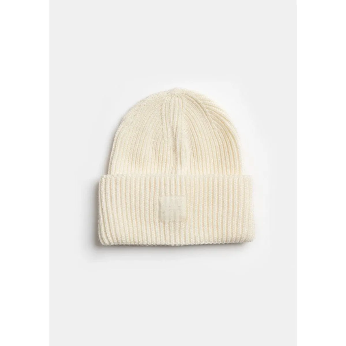 Adult Mad Hatter Ribbed Knit Beanie -Antique White