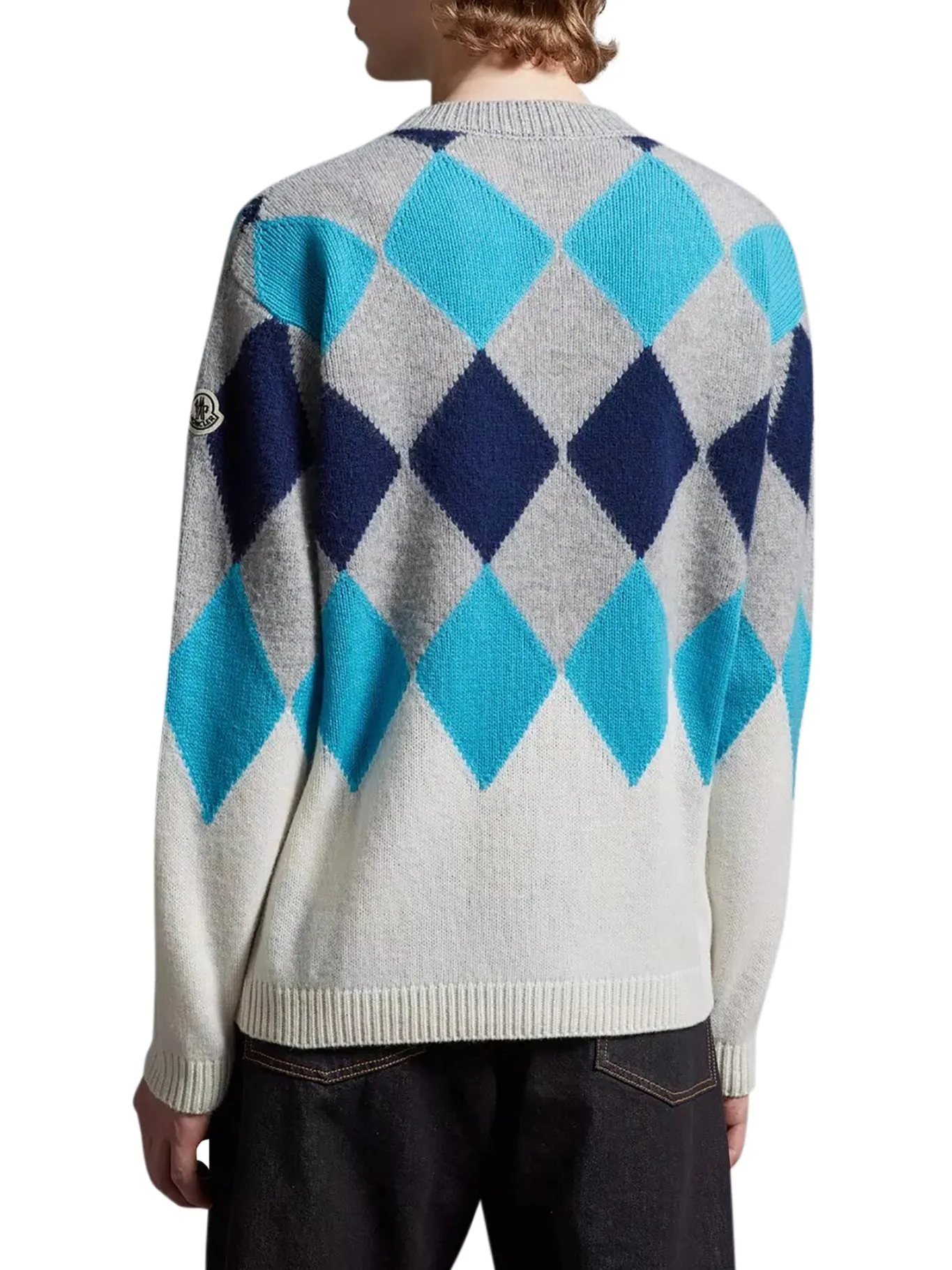 Argyle sweater in wool and cashmere