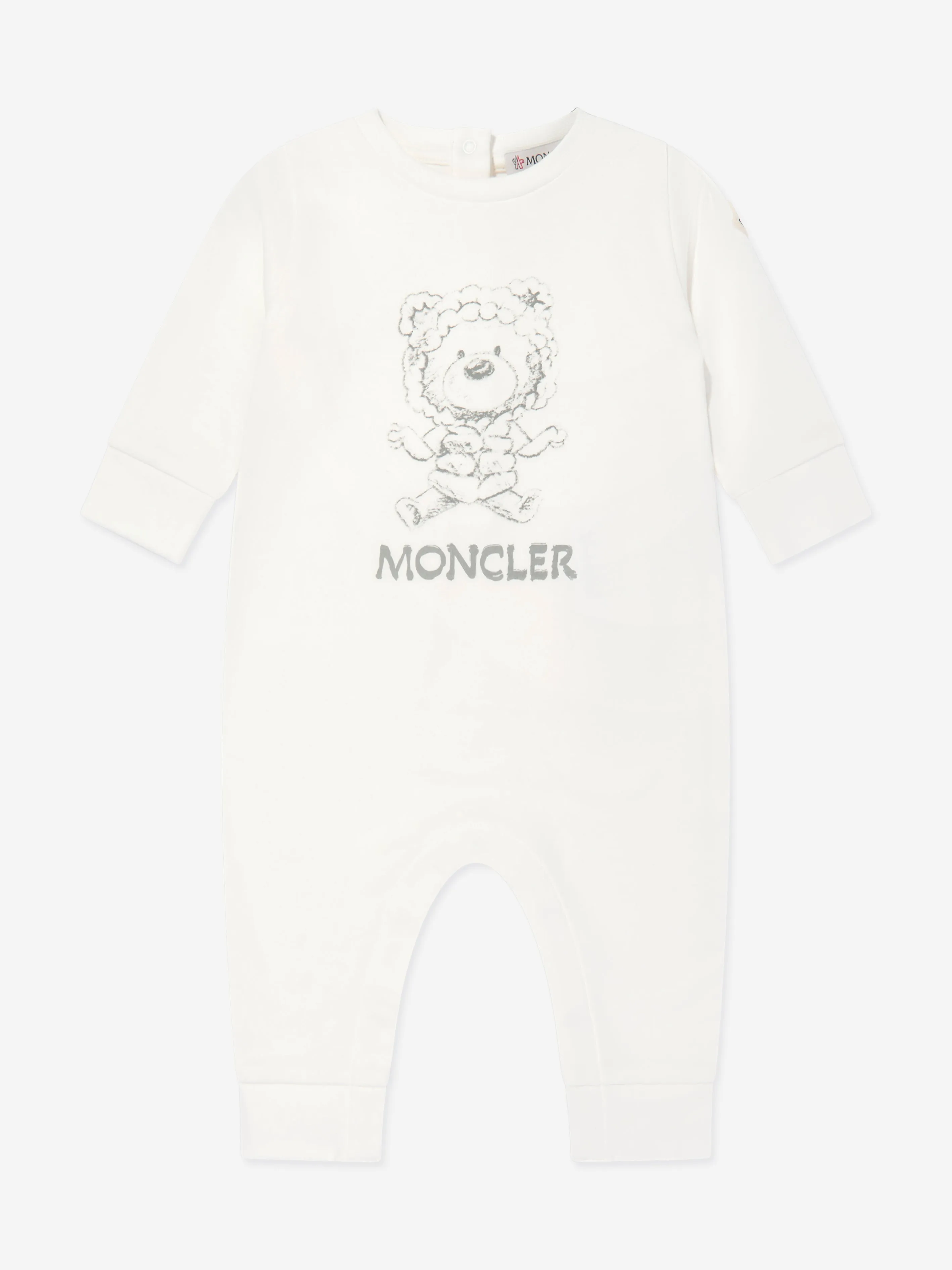 Baby Bear Logo Romper in White