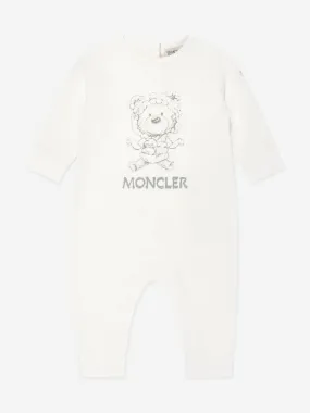 Baby Bear Logo Romper in White