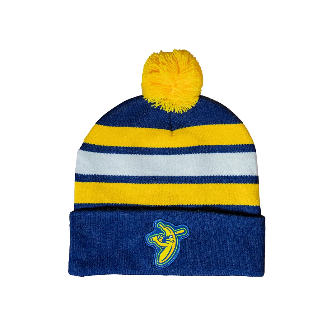 Sure! An optimized title for the Bananas Striped Beanie could be:

Cozy Striped Beanie with Fun Banana Print - Perfect for Stylish Warmth 

This title includes modifiers like Cozy, Fun, and Stylish to attract customers.