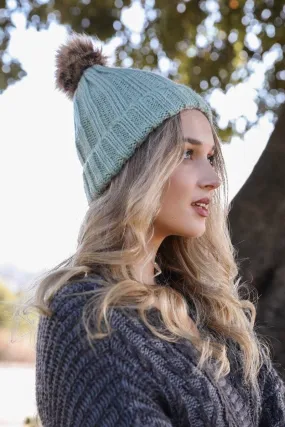 Basic Ribbed Pom Beanie