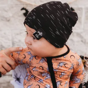 BEANIE- Black Space Slub (matches gown)