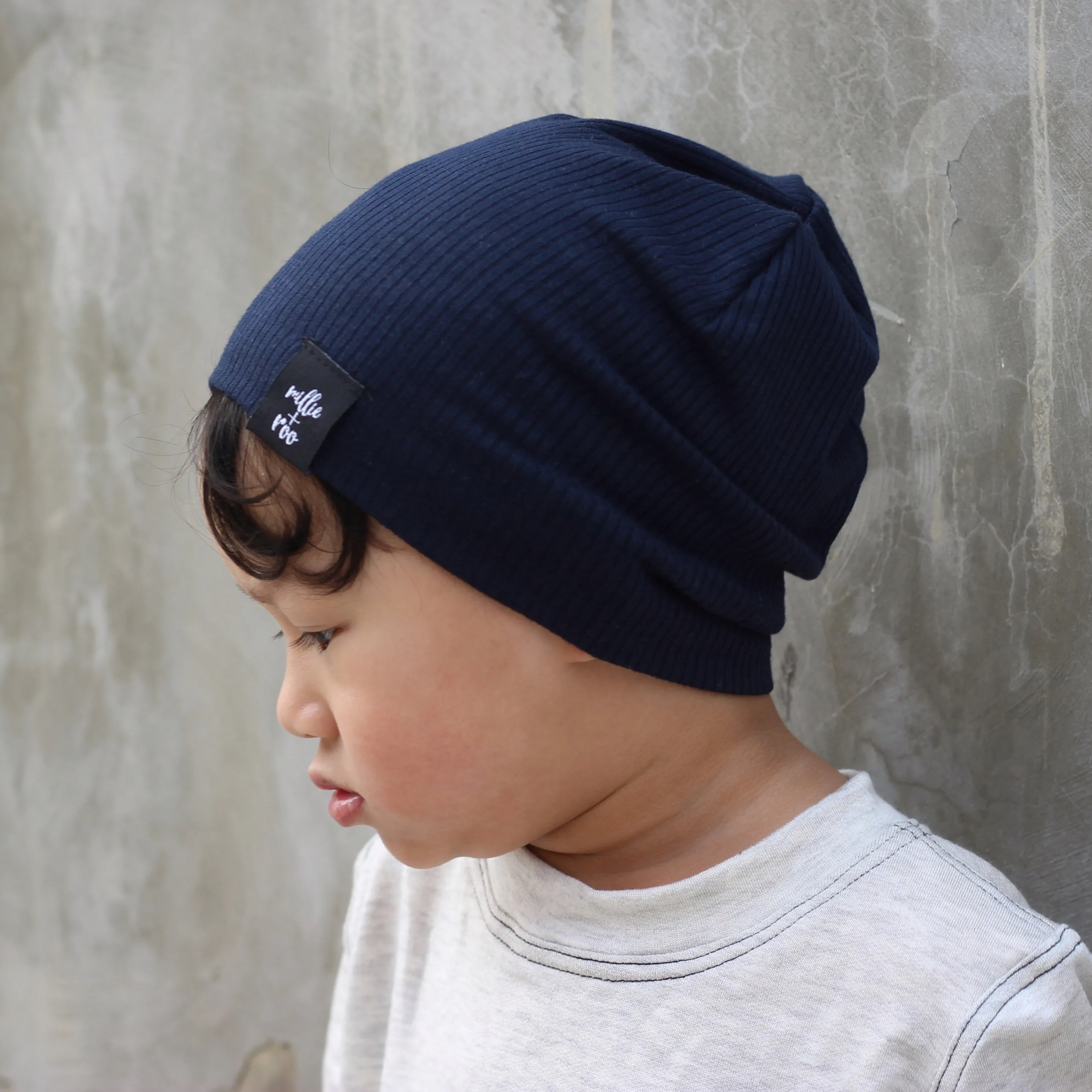 BEANIE- Navy Rib