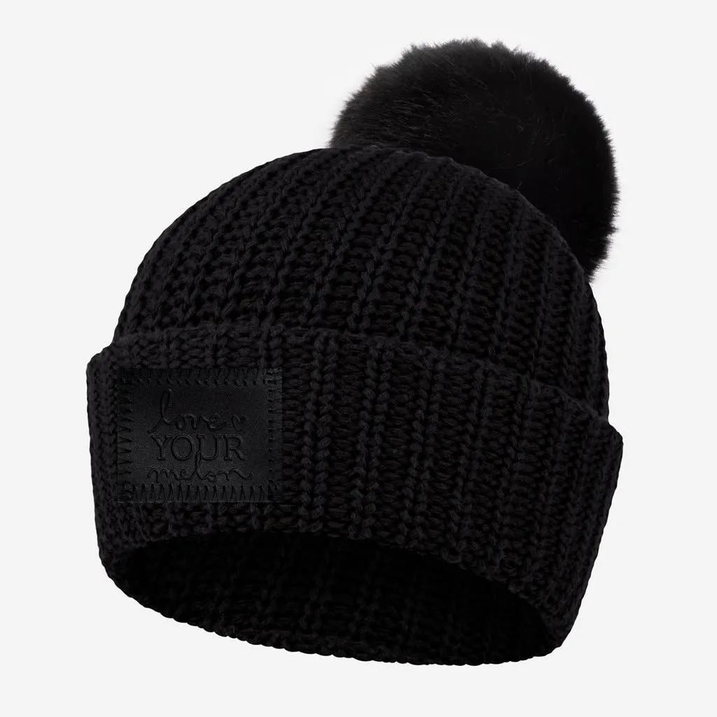 Black Monochrome Pom Beanie by Love Your Melon