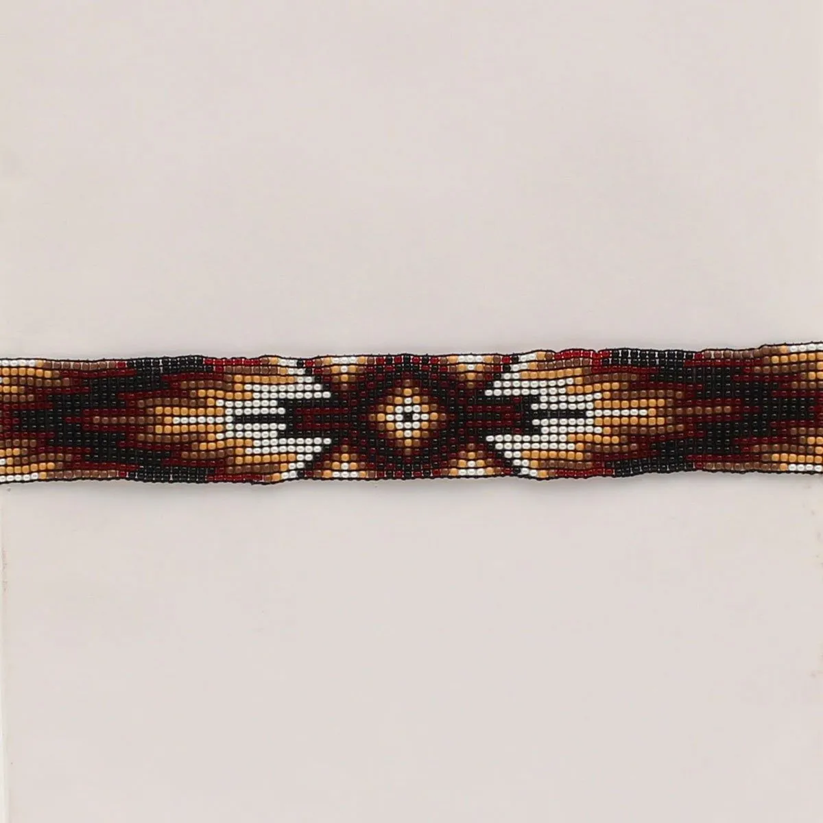 BROWN BEADED STRETCH HATBAND