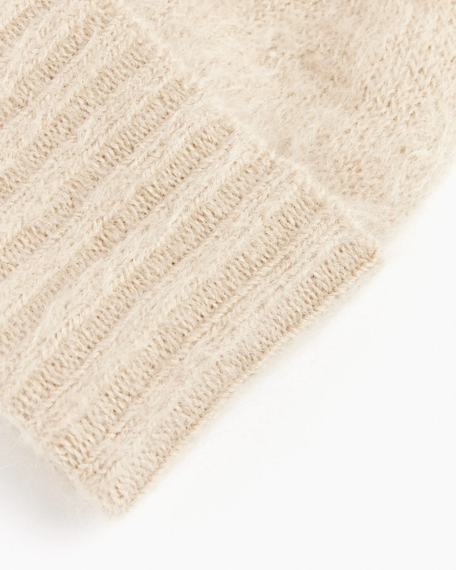 Brushed Mohair Knit Beanie