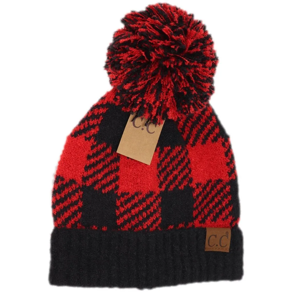 Buffalo Print CC Beanie Pom