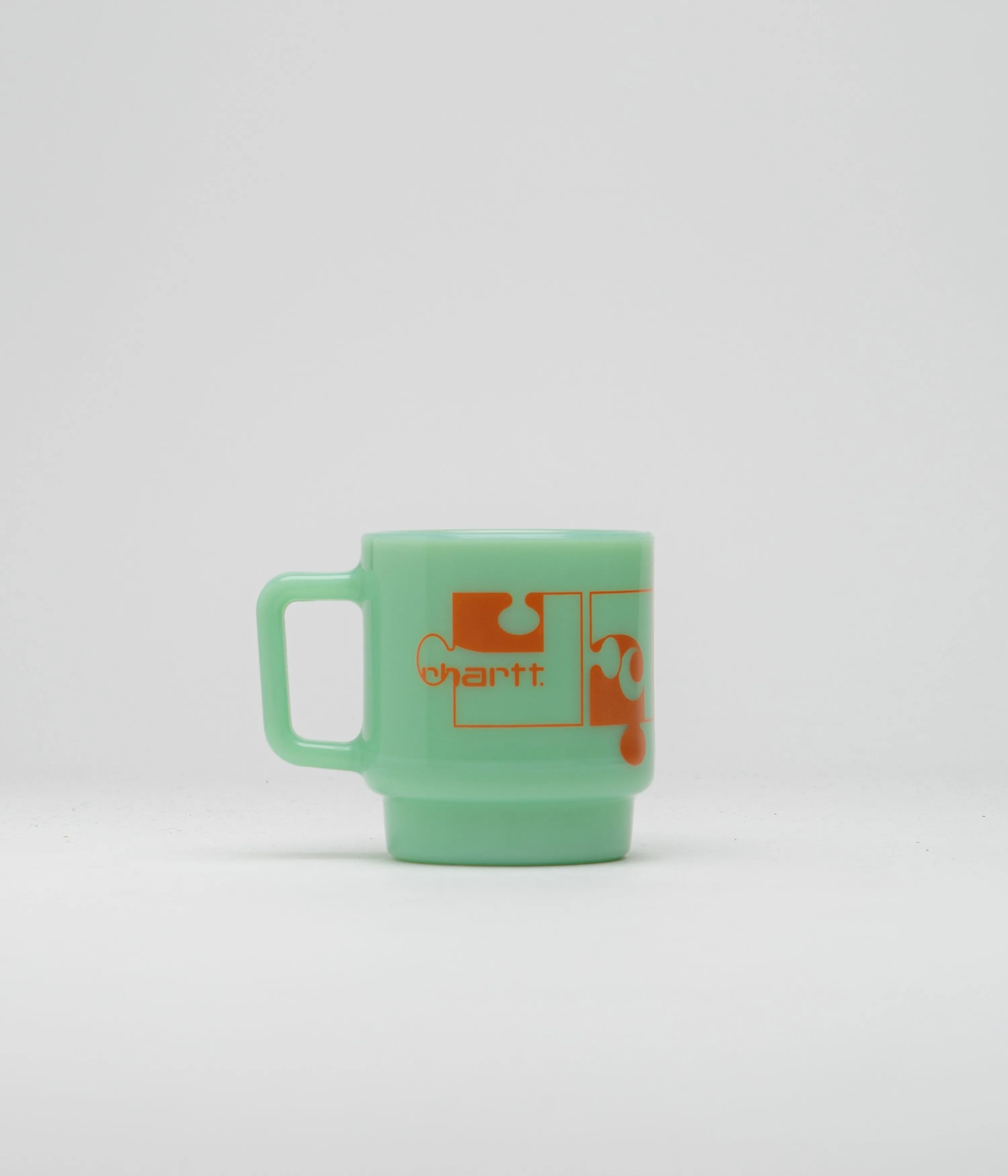 Carhartt Jade Glass Mug with Vibrant Carhartt Orange Accents – Stylish and Functional Drinkware for Everyday Use