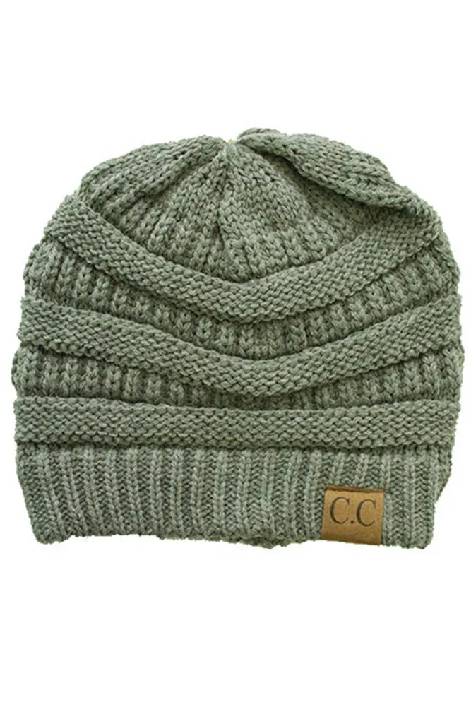 C.C Ribbed Kit Solid Color Beanie