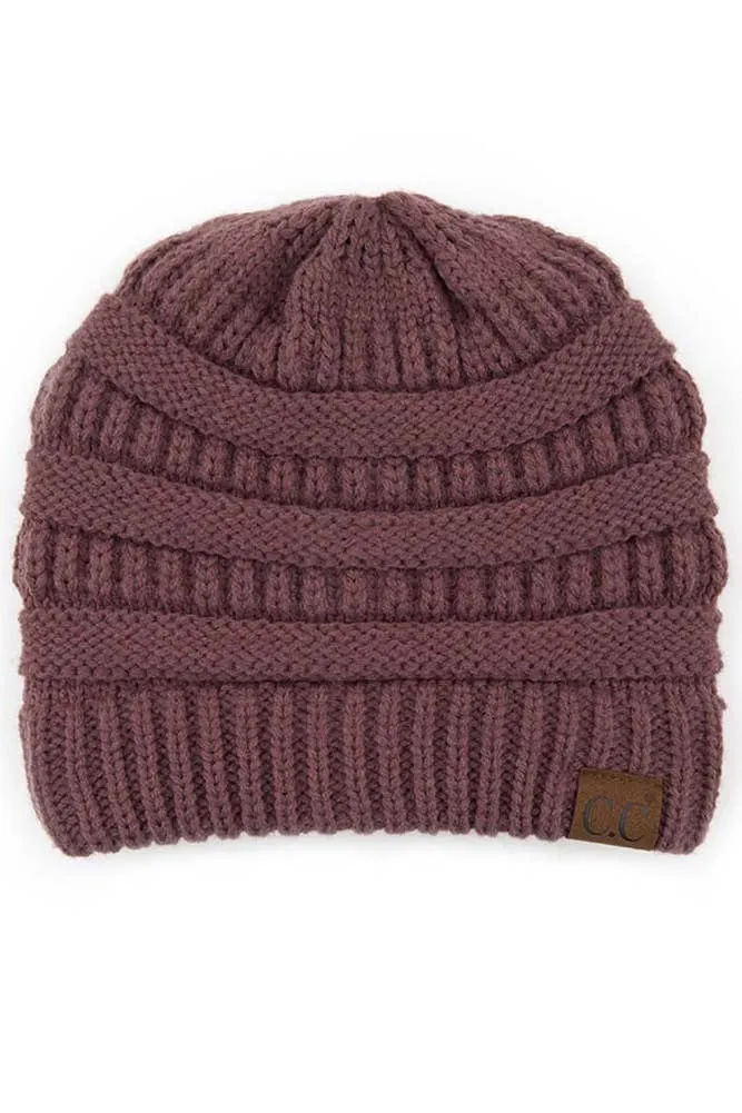 C.C Ribbed Kit Solid Color Beanie