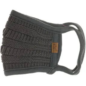 Charcoal CC Beanie Cable Knit Mask