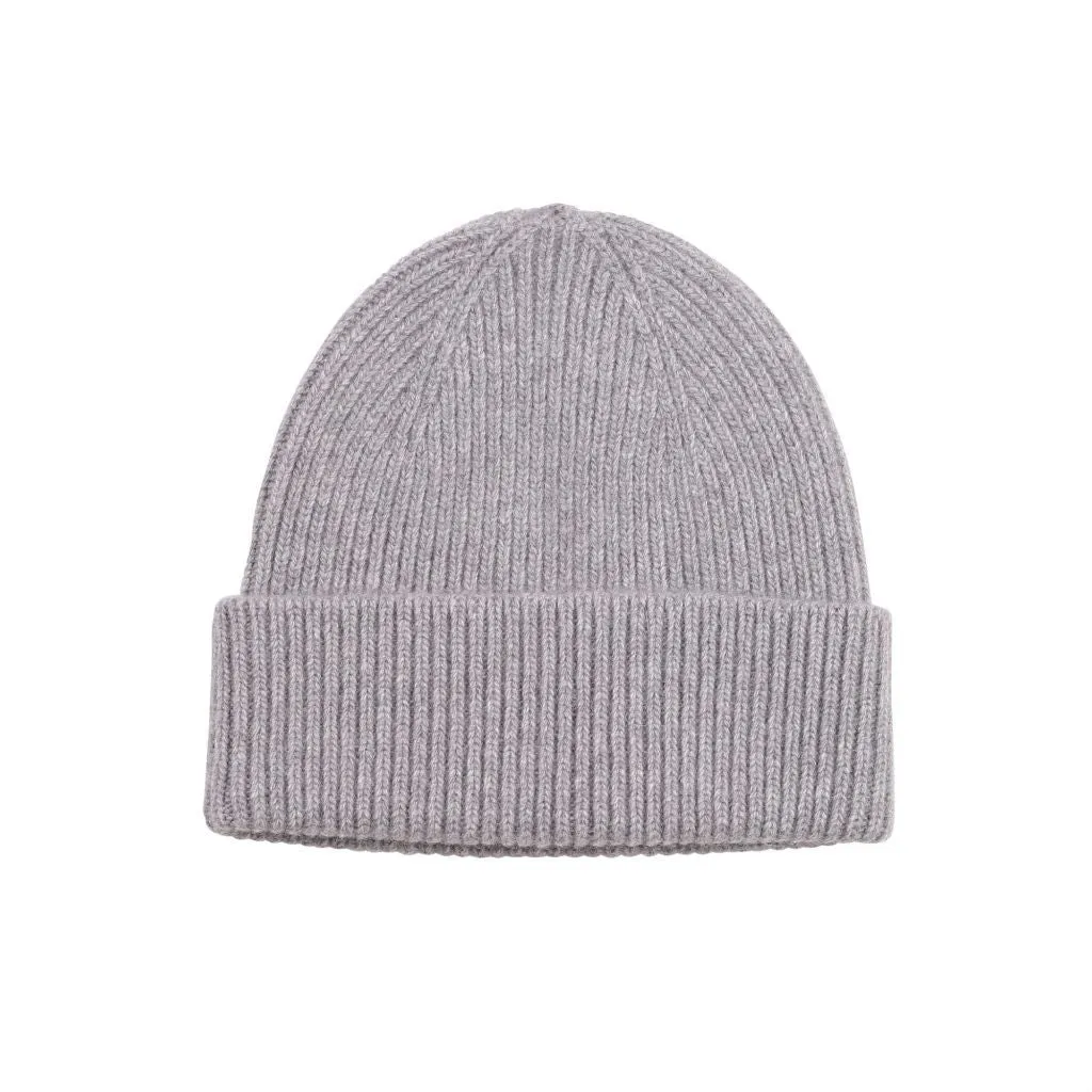 Colorful Merino Wool Beanie Heather Grey