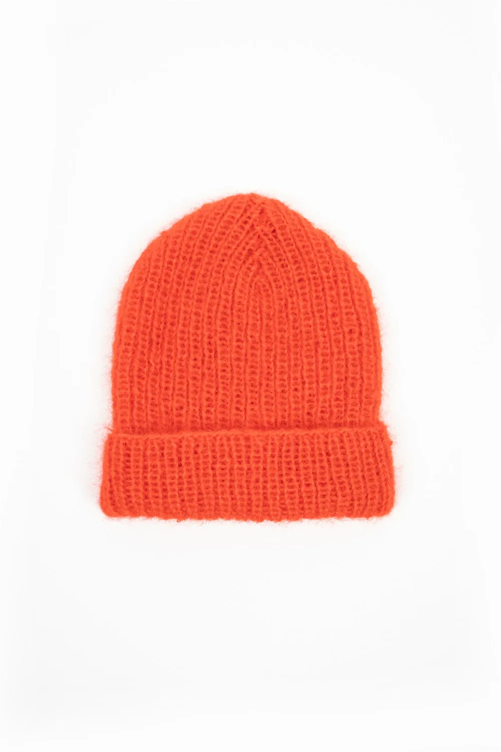 English Coast Hand Knitted Beanie Orange Red