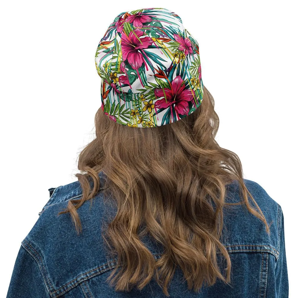 Floral Beanie / Double Layered / Polyester And Spandex