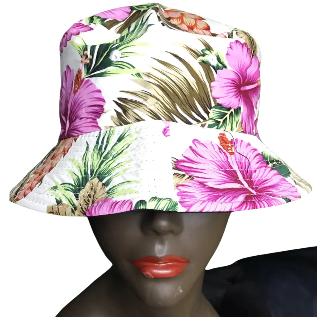 FLORAL FLOWER LEAF FISHERMAN'S BUCKET HAT