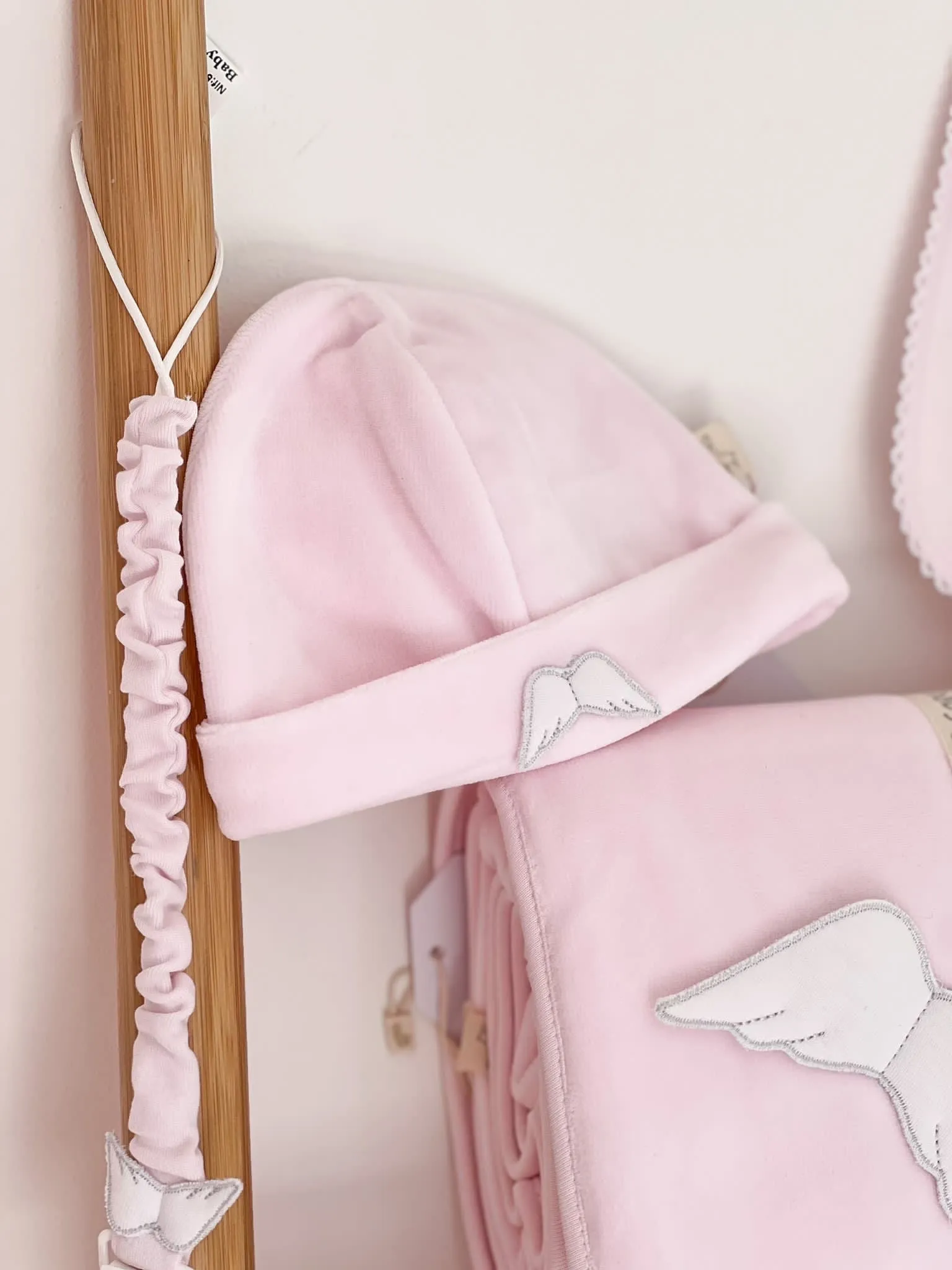 Girls BabyGi Pink Angel Wing Beanie Hat