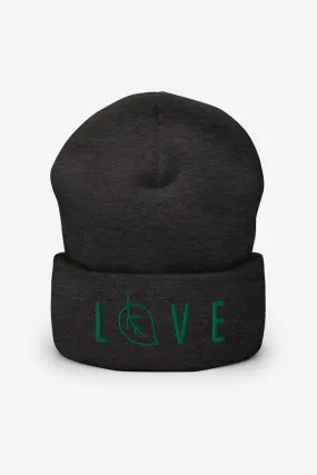 Green Love Cuffed Beanie