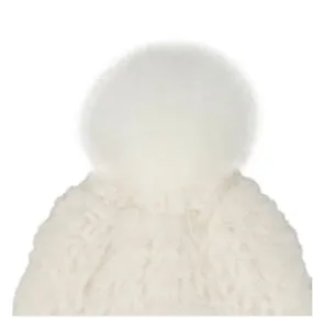 Hat - Winter Faux Fur Beanie - Ivory