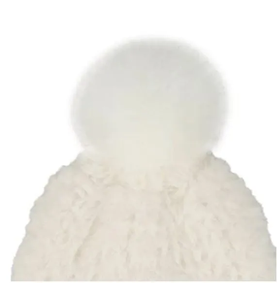 Hat - Winter Faux Fur Beanie - Ivory