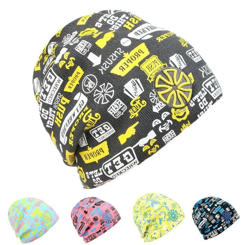 Hip-hop Knit Hat, Skullie or Beanie with Stickers and Patch