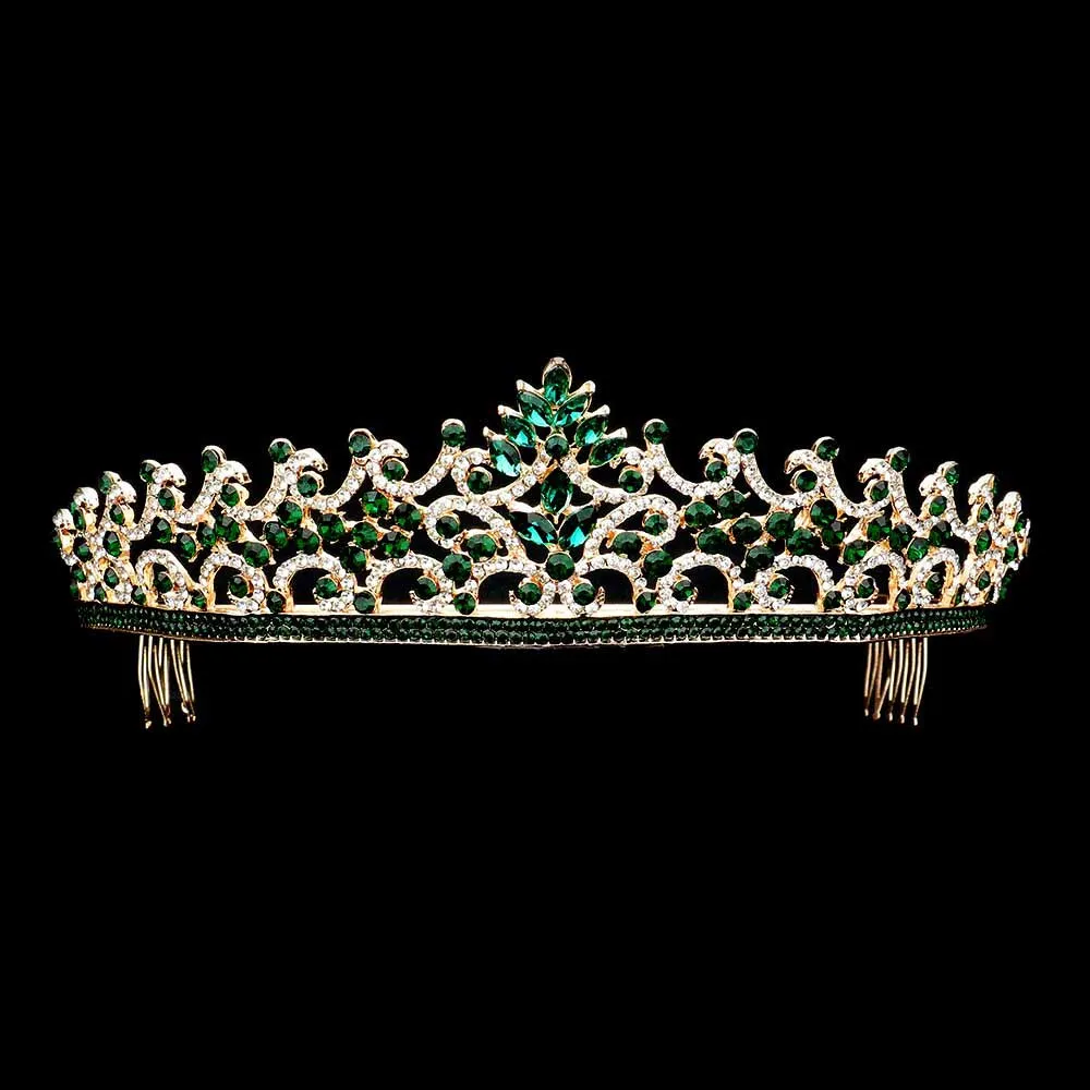 Marquise Round Stone Embellished Princess Tiara