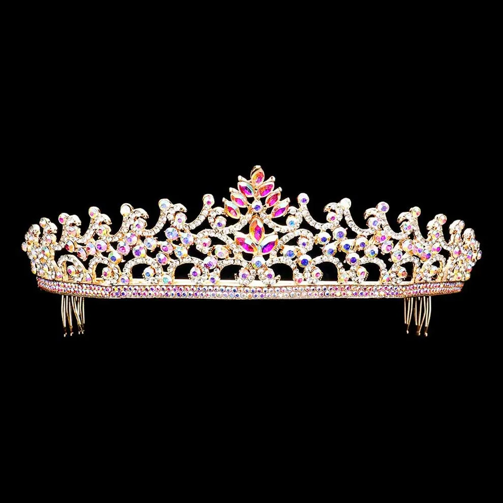 Marquise Round Stone Embellished Princess Tiara