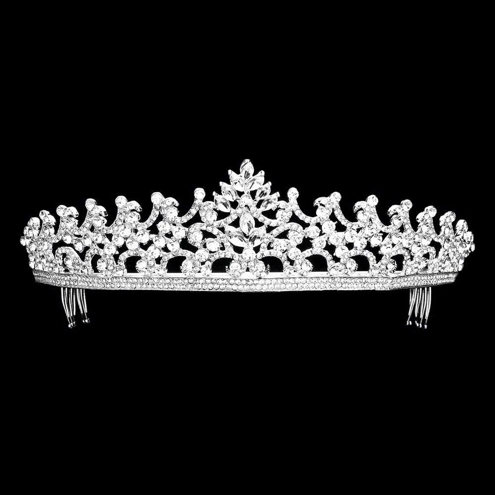 Marquise Round Stone Embellished Princess Tiara