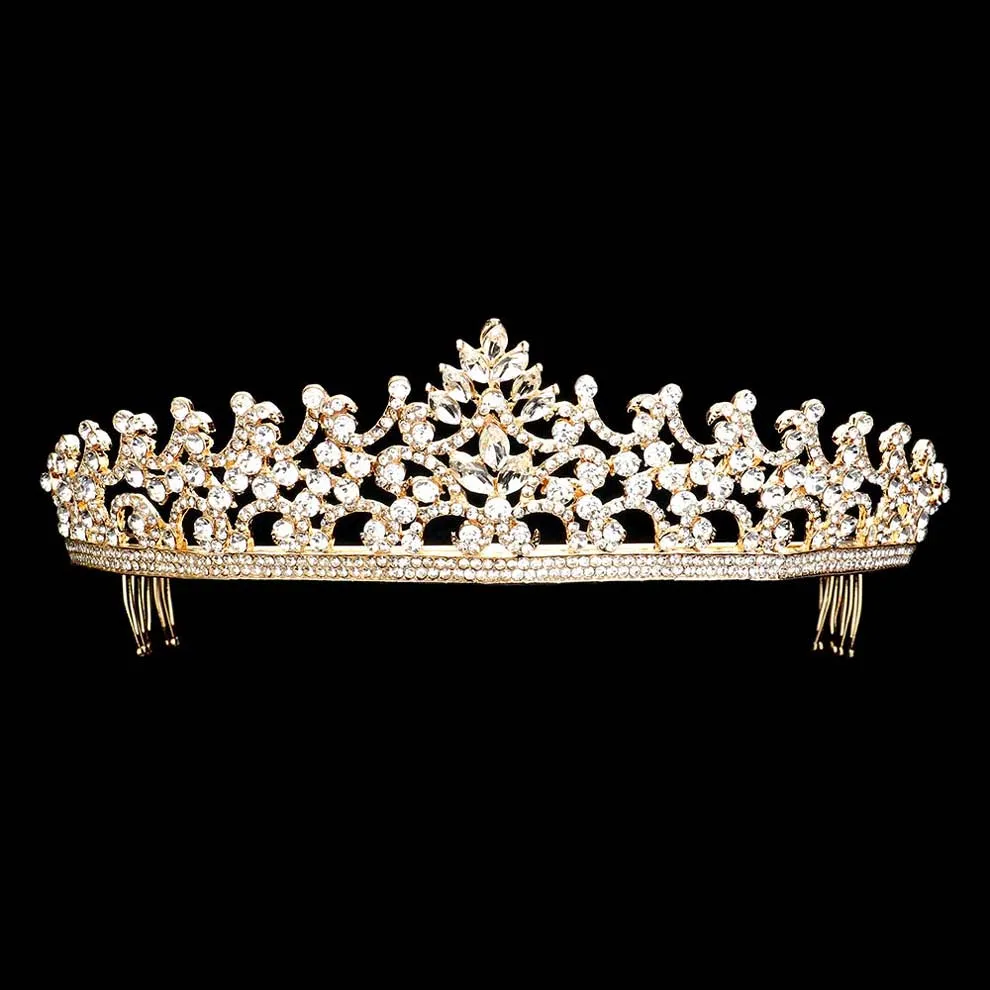 Marquise Round Stone Embellished Princess Tiara