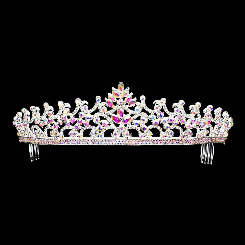 Marquise Round Stone Embellished Princess Tiara