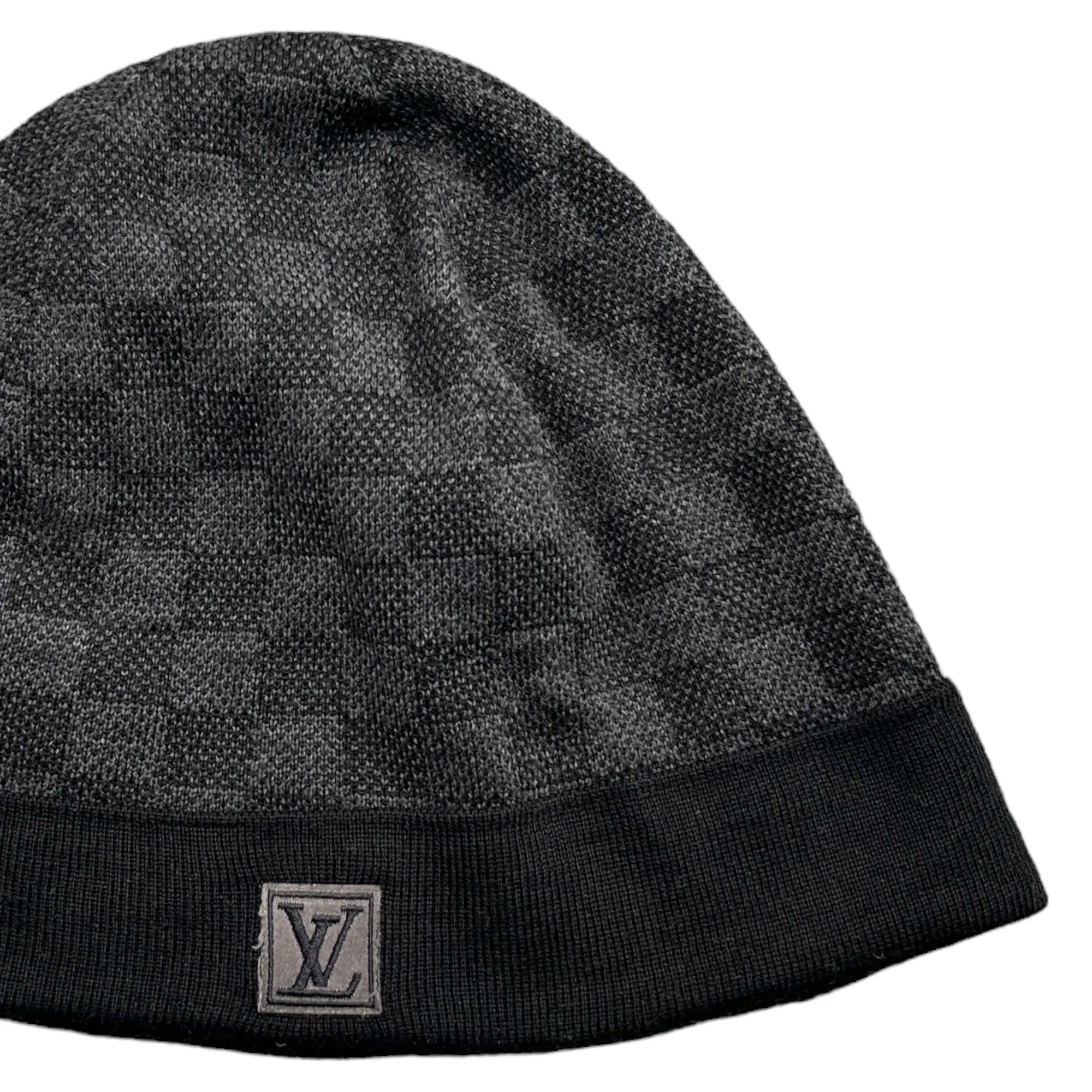 Men's Petit Damier Beanie Hat Black