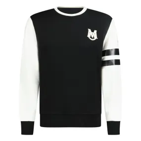 MONCLER EMBROIDERED MONOGRAM SWEATSHIRT BLACK/WHITE