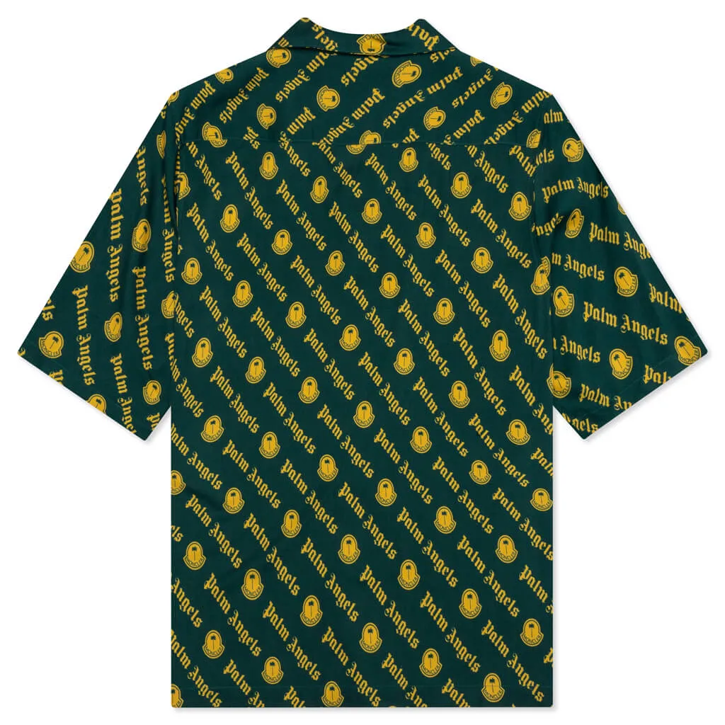 Moncler Genius x Palm Angels Logo Print Shirt - Dark Green