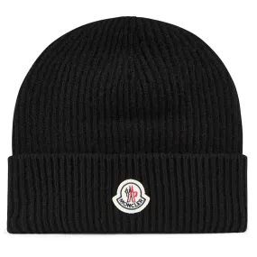 Moncler Logo Black Beanie