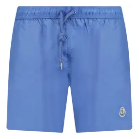 MONCLER LOGO SWIM SHORTS BLUE