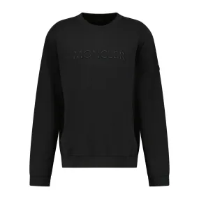 MONCLER SPLIT LOGO SWEATSHIRT BLACK