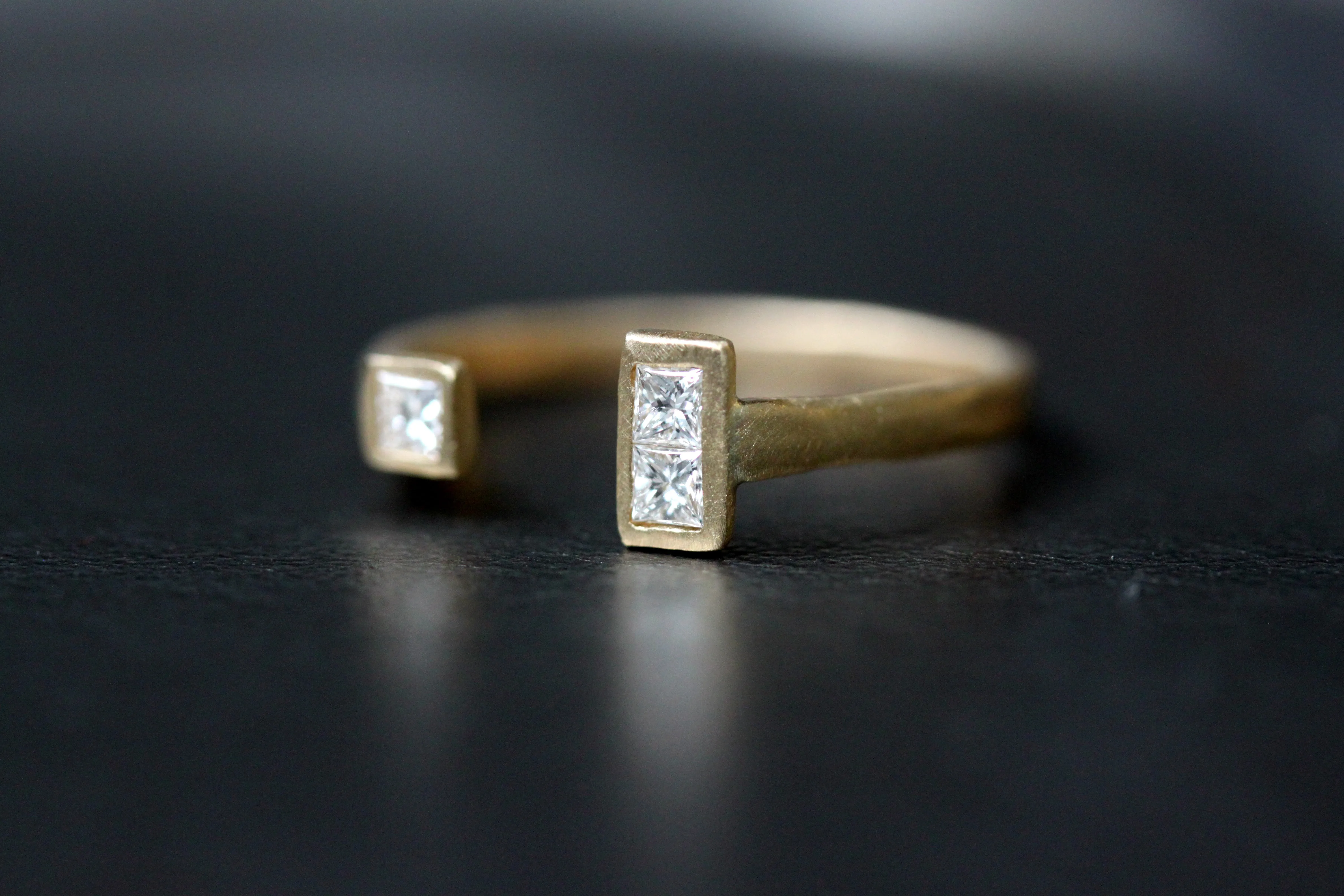 Open Princess Cut Diamond Ring