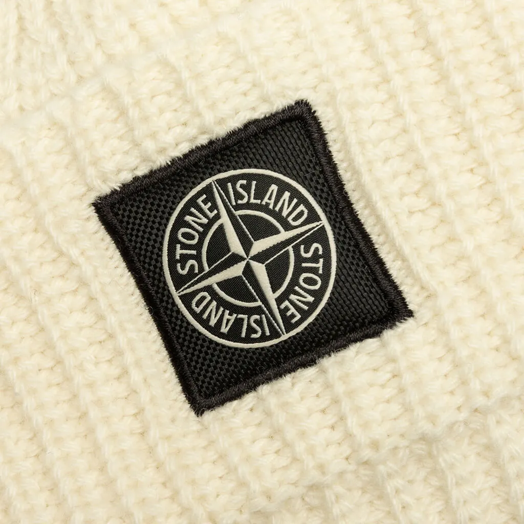 Ribbed Geelong Wool Beanie - Natural White