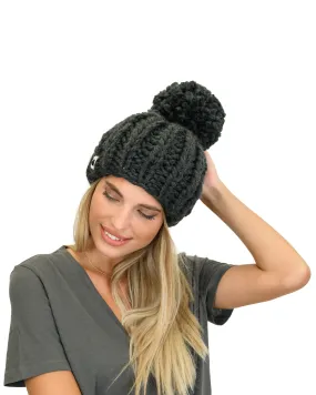 Ribbed PomPom Beanie