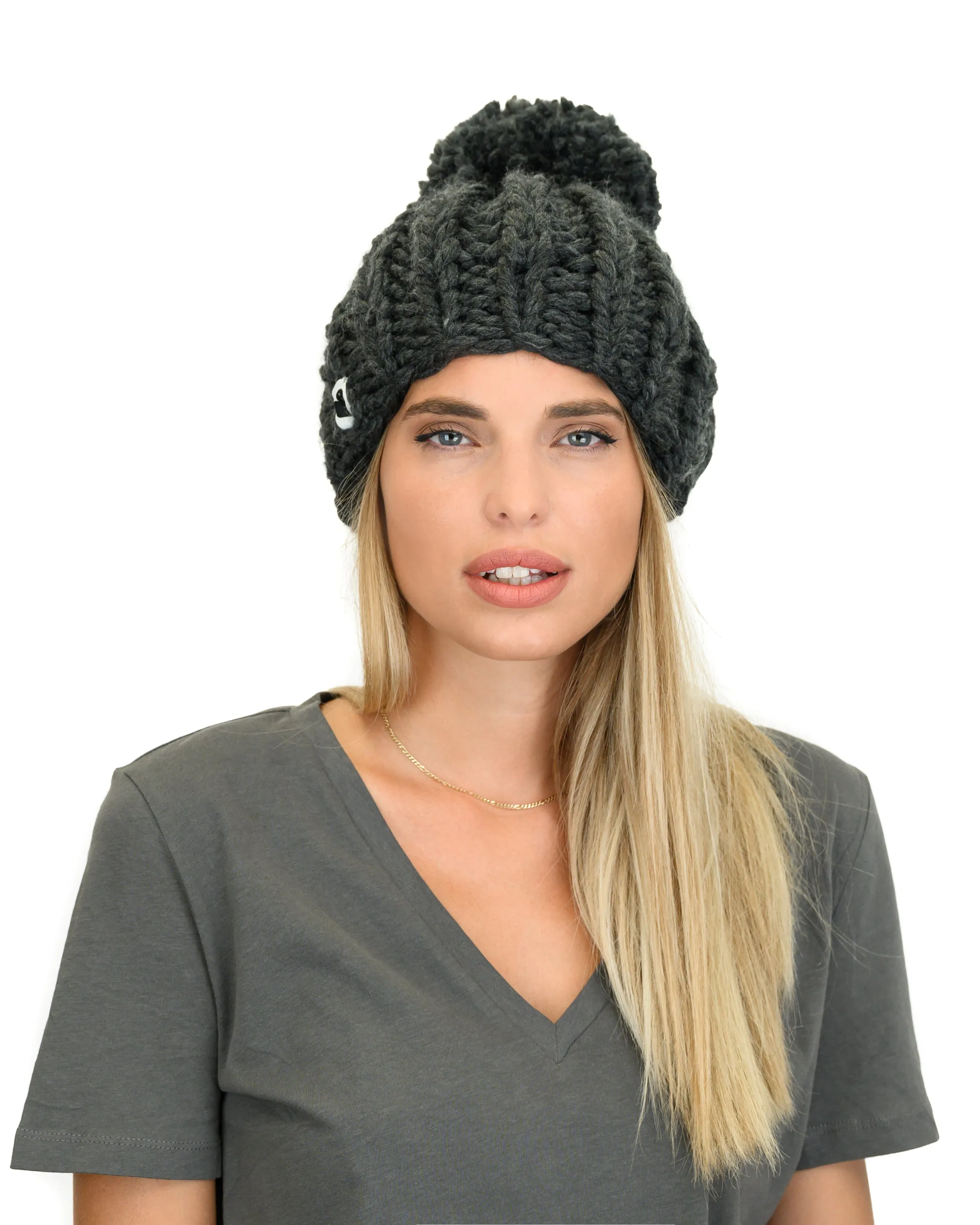 Ribbed PomPom Beanie