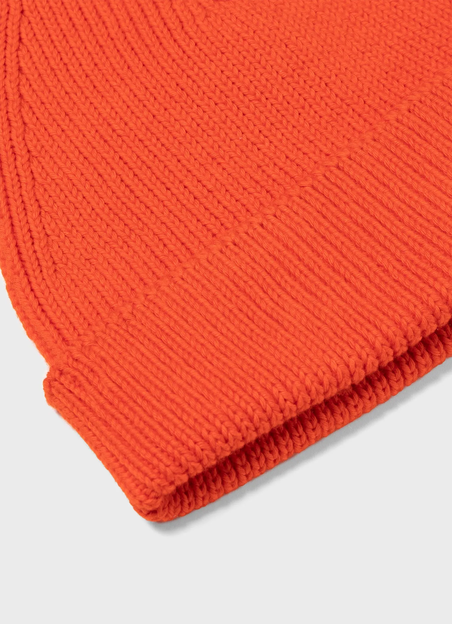 Sunspel x Nigel Cabourn Beanie Hat in Orange