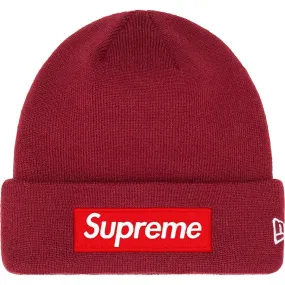 Supreme New Era Box Logo Beanie (Cardinal)