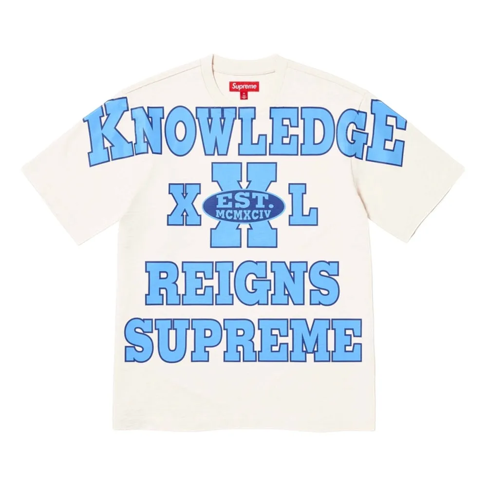 SUPREME OVERPRINT KNOWLEDGE S/S TOP-CREAM