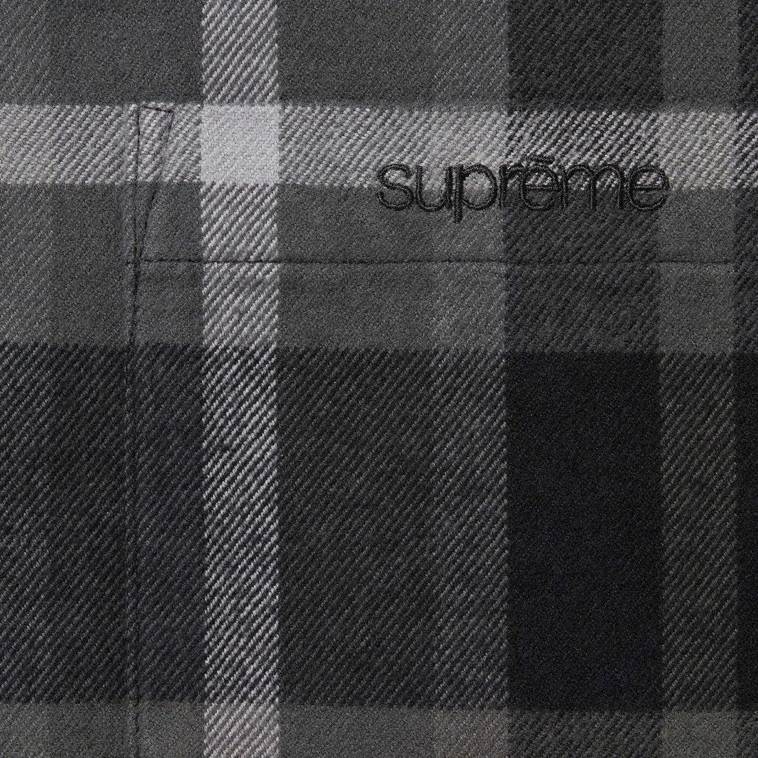 SUPREME PLAID FLANNEL SHIRT-BLACK