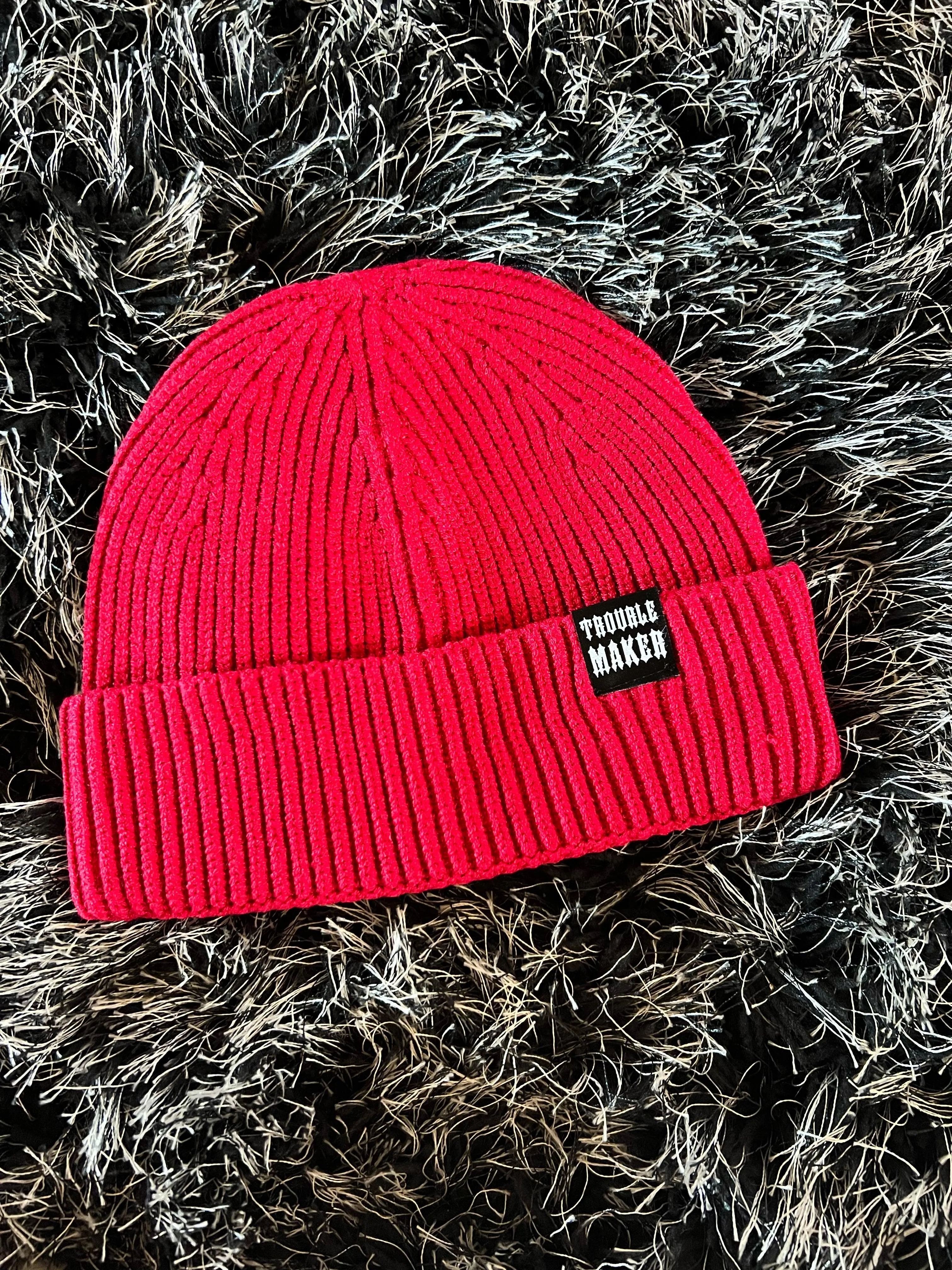 TROUBLE MAKER RED SKIPPER BEANIE