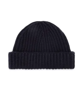 Trunk Ribbed Cashmere Beanie: Navy