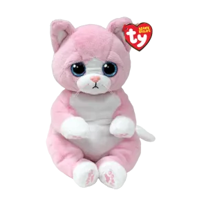 Ty Lillibelle - Adorable Medium Pink Cat Beanie Belly Plush Toy